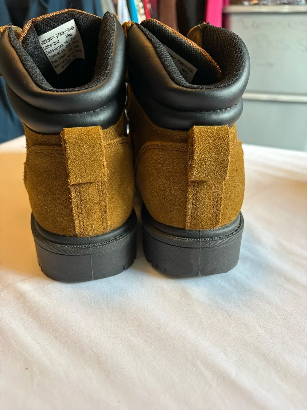 Brahma Men's Tan Suede Work Boots with Padded Collar